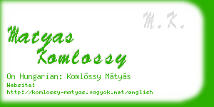 matyas komlossy business card
